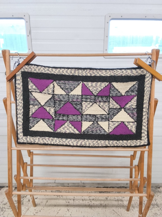 Handmade Other - Purple and Cream Geometric Wall Tapestry - Brand Unspecified